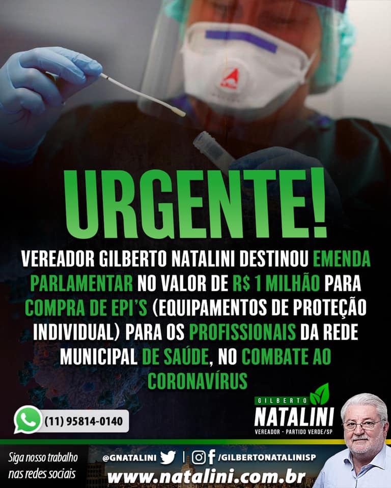 Banner: Emenda de EPIs para profissionais de saúde