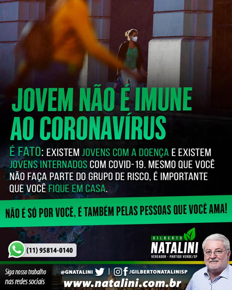 Banner: Jovem não é imune ao Coronavírus