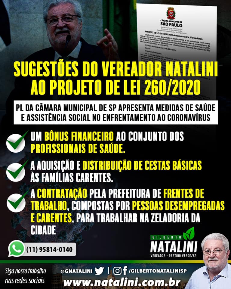 Banner: Sugestões do Natalini contra a #pandemia