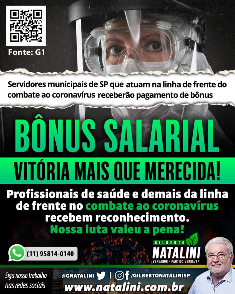 Banner: Bonus aos profissionais de saúde