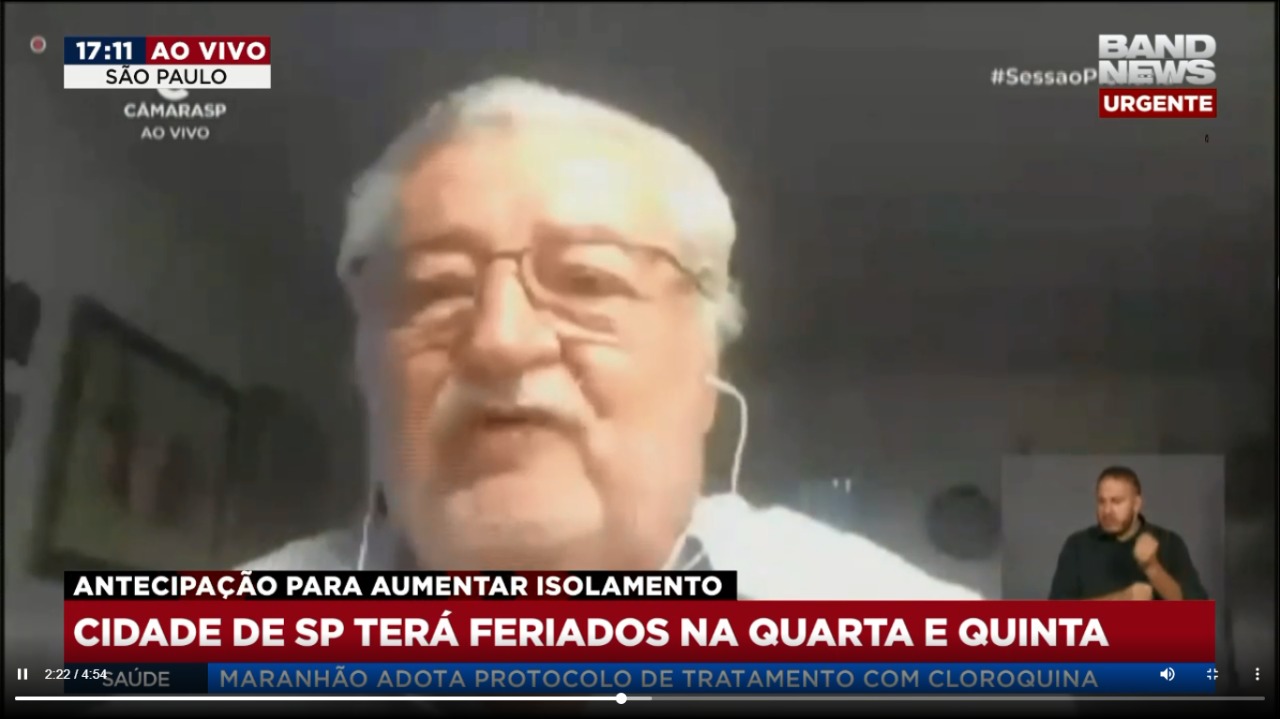 BANDNEWS: Câmara-SP vota sobre antecipação de feriados para conter a pandemia.