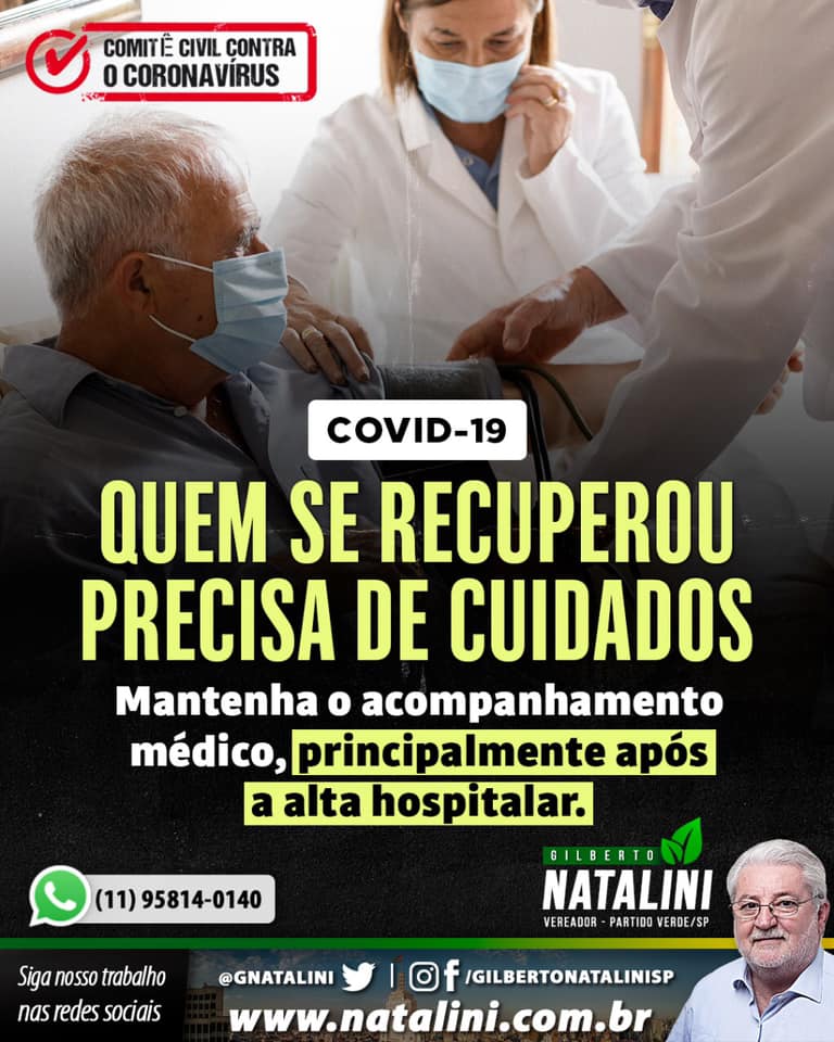 Banner: Recuperados do #coronavírus precisam de cuidados