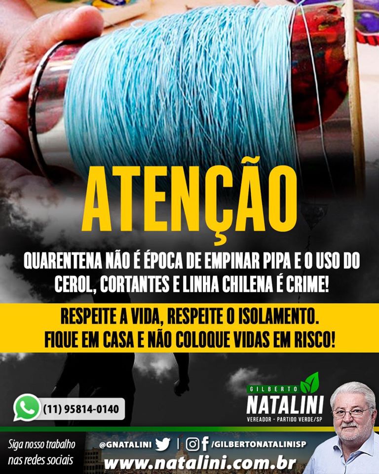Banner: Não solte pipa na #pandemia
